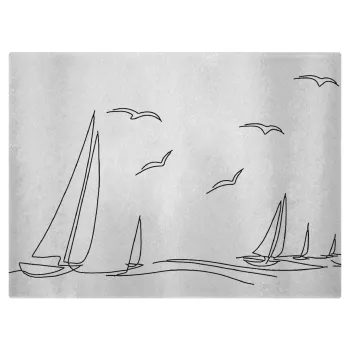 Sailing, Επιφάνεια κοπής γυάλινη (38x28cm)