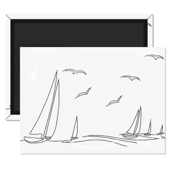 Ιστιοπλοΐα Sailing, Ορθογώνιο μαγνητάκι ψυγείου διάστασης 9x6cm