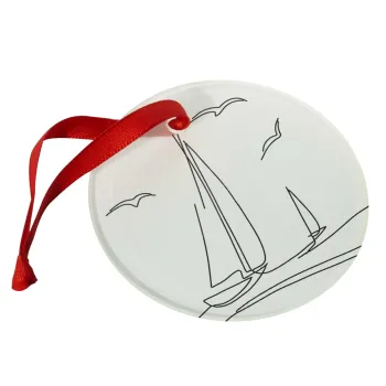 Sailing, Christmas ornament glass 9cm