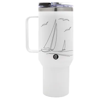 Ιστιοπλοΐα Sailing, Mega Tumbler με καπάκι, διπλού τοιχώματος (θερμό) 1,2L