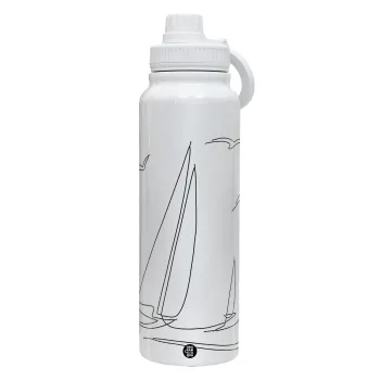 Ιστιοπλοΐα Sailing, Θερμός 1L Ανοξείδωτο με Βάση Κινητού & Διπλά Τοιχώματα