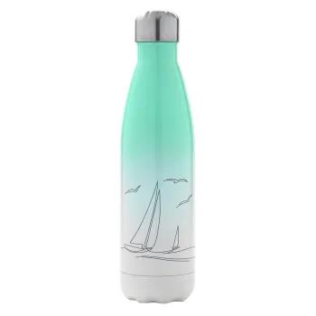 Sailing, Metal mug thermos Green/White (Stainless steel), double wall, 500ml