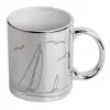 Mug ceramic, silver mirror, 330ml