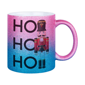 Nutcracker, Κούπα Χρυσή/Μπλε Glitter, κεραμική, 330ml