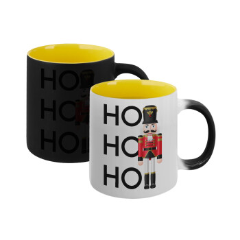 Nutcracker, Κούπα Μαγική εσωτερικό κίτρινη, κεραμική 330ml που αλλάζει χρώμα με το ζεστό ρόφημα