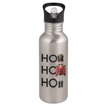 Μολυβένιος στρατιώτης, Παγούρι νερού Ασημένιο με καλαμάκι, ανοξείδωτο ατσάλι 600ml