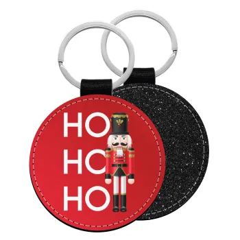 Nutcracker, Μπρελόκ Δερματίνη, στρογγυλό ΜΑΥΡΟ (5cm)