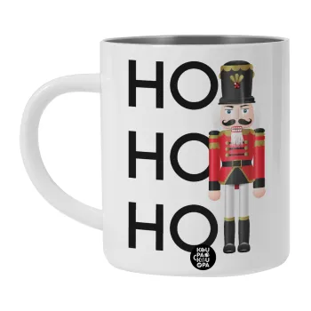 Μολυβένιος στρατιώτης, Λευκή Ανοξείδωτη Μεταλλική Κούπα 450ml - Διπλού Τοιχώματος 