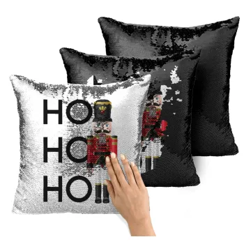 Nutcracker, Μαξιλάρι καναπέ Μαγικό Μαύρο με πούλιες 40x40cm περιέχεται το γέμισμα