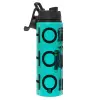 Metallic water bottle with safety lid, 850ml aluminum