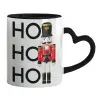 Mug heart black handle, ceramic, 330ml