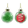 Transparent Christmas tree ball ornament with green filling 8cm