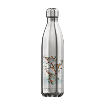 Christmas nordic gnomes, Inox (Stainless steel) hot metal mug, double wall, 750ml