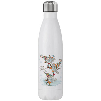 Christmas nordic gnomes, Μεταλλικό παγούρι θερμός (Stainless steel), διπλού τοιχώματος, 750ml