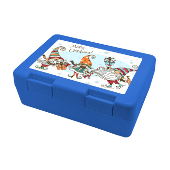 Christmas nordic gnomes, Children's cookie container BLUE 185x128x65mm (BPA free plastic)