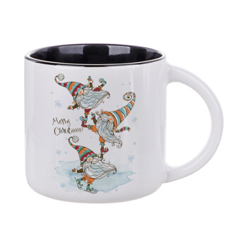 Christmas nordic gnomes, Κούπα κεραμική 400ml Λευκή/Μαύρη