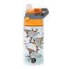 Children's hot water bottle, stainless steel, with safety straw, Orange/Grey (360ml) BPA-FREE