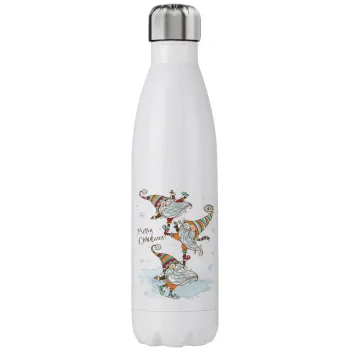 Christmas nordic gnomes, Μεταλλικό παγούρι θερμός (Stainless steel), διπλού τοιχώματος, 750ml