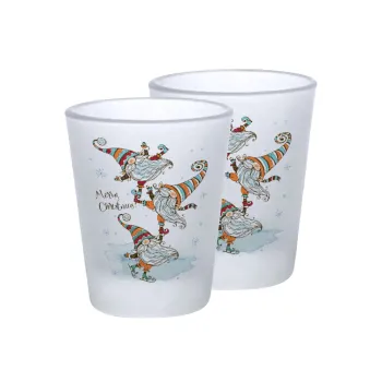 Christmas nordic gnomes, Σφηνοπότηρα γυάλινα 45ml του πάγου (2 τεμάχια)