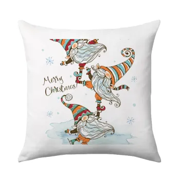Christmas nordic gnomes, Μαξιλάρι καναπέ 40x40cm περιέχεται το  γέμισμα