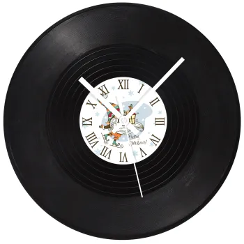 Christmas nordic gnomes, Ρολόι τοίχου Βινύλιο (30cm)
