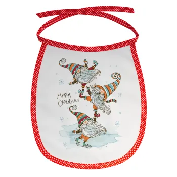 Christmas nordic gnomes, Σαλιάρα μωρού αλέκιαστη με κορδόνι Κόκκινη