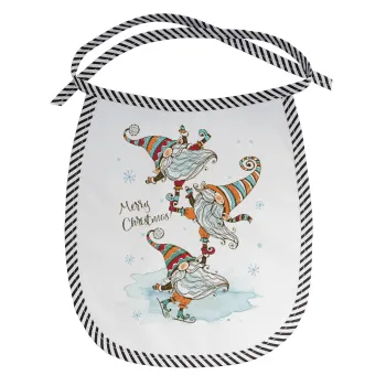 Christmas nordic gnomes, Σαλιάρα μωρού αλέκιαστη με κορδόνι Μαύρη