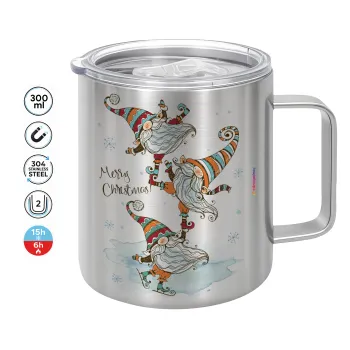 Christmas nordic gnomes, Mug Stainless steel double wall 300ml