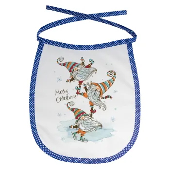 Christmas nordic gnomes, Σαλιάρα μωρού αλέκιαστη με κορδόνι Μπλε