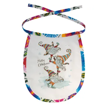 Christmas nordic gnomes, Σαλιάρα μωρού αλέκιαστη με κορδόνι Χρωματιστή