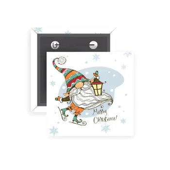 Christmas nordic gnomes, Κονκάρδα παραμάνα τετράγωνη 5x5cm