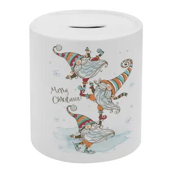 Christmas nordic gnomes, Κουμπαράς πορσελάνης με τάπα