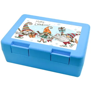 Christmas nordic gnomes, Children's cookie container LIGHT BLUE 185x128x65mm (BPA free plastic)