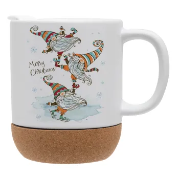 Christmas nordic gnomes, Ceramic coffee mug Cork (MAT), 330ml