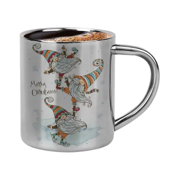 Christmas nordic gnomes, Κουπάκι μεταλλικό διπλού τοιχώματος για espresso (220ml)