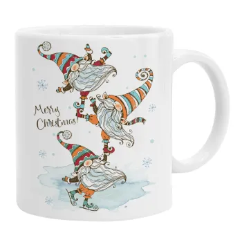 Christmas nordic gnomes, Ceramic coffee mug, 330ml