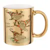 Mug ceramic, gold mirror, 330ml