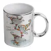 Mug ceramic, silver mirror, 330ml
