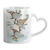 Mug heart handle, ceramic, 330ml