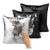 Μαξιλάρι καναπέ Μαγικό Μαύρο με πούλιες 40x40cm περιέχεται το γέμισμα