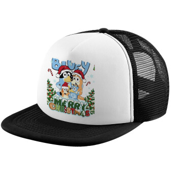 Bluey Merry Christmas, Καπέλο Soft Trucker με Δίχτυ Black/White 