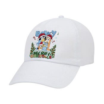 Bluey Merry Christmas, Καπέλο Baseball Λευκό (5-φύλλο, unisex)