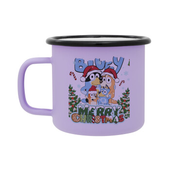 Bluey Merry Christmas, Κούπα Μεταλλική εμαγιέ ΜΑΤ Light Pastel Purple 360ml