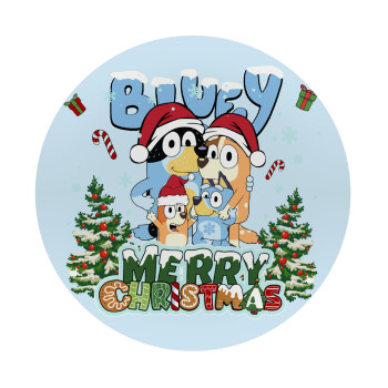 Bluey Merry Christmas, Mousepad Στρογγυλό 20cm