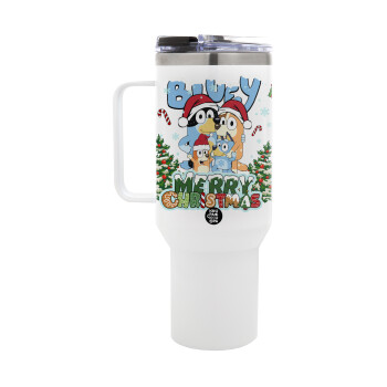 Bluey Merry Christmas, Mega Stainless steel Tumbler with lid, double wall 1,2L
