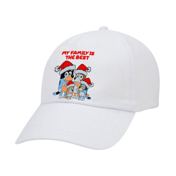 Bluey xmas family, Καπέλο Baseball Λευκό (5-φύλλο, unisex)