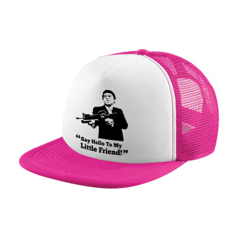 Scarface, Καπέλο Ενηλίκων Soft Trucker με Δίχτυ Pink/White (POLYESTER, ΕΝΗΛΙΚΩΝ, UNISEX, ONE SIZE)