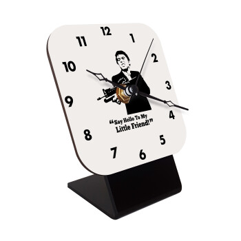 Scarface, Quartz Wooden table clock with hands (10cm)