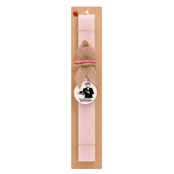 Scarface, Easter Set, wooden keychain & scented flat Easter candle (30cm) (PINK)