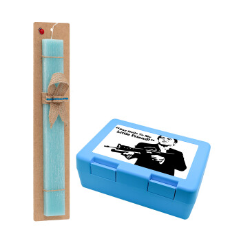 Scarface, Easter Set, children's snack container BLUE & Easter aromatic flat candle (30cm) (TURQUOISE)